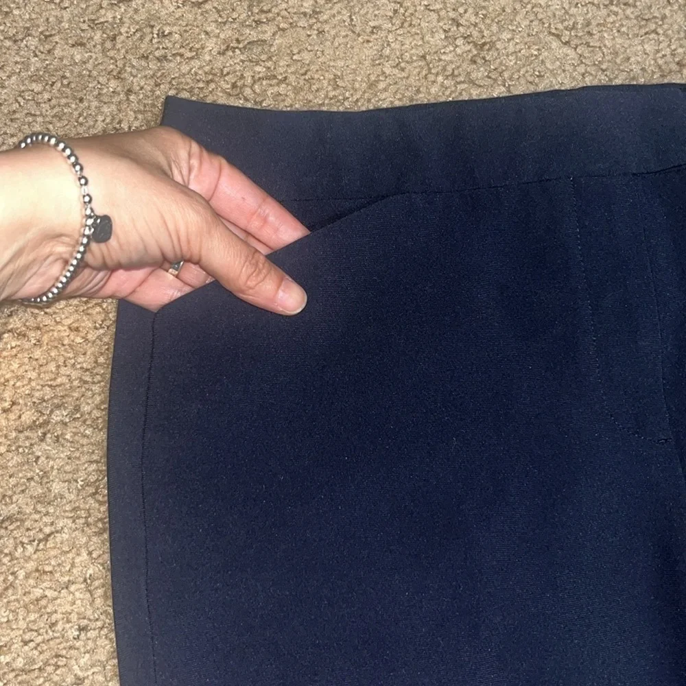 Theory‎ Ibbey Modern Crepe Ankle Straight Trouser Pant Navy Blue 6